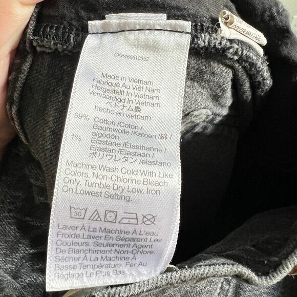 Madewell Mid Rise Perfect Vintage Straight Jean Women's 24 Black Distressed - Picture 9 of 9